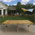 thumbnail image 2 of COSMOS Natural Solid Wood Folding Table for Indoor Outdoor Use, Portable Roll-Up Camping Dining Table with X-Brace Design, 2 of 8