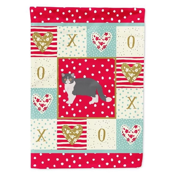 Carolines Treasures CK5615CHF 28 x 0.01 x 40 in. Exotic Shorthair No.2 Cat Love Canvas House Flag