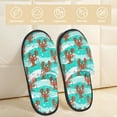 thumbnail image 2 of Slippers for Women, Lobsters Of Turquoise Waves Womens Slippers Fuzzy Winter House Shoes, Soft Anti-Skid Slippers Indoor and Outdoor, 2 of 7