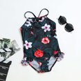 thumbnail image 1 of LSLJS Toddler Baby Girls Summer One-Piece Swimsuit Flower Print Ruffle Swimsuit, Baby Swimwear, 1 of 8