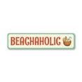 thumbnail image 2 of Beachaholic Novelty Sign, Metal Wall Decor - 4x18 inches, 2 of 4