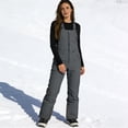 thumbnail image 3 of Snow Bib Overalls Women Men Adjustable Straps Warm Insulated Snow Pants Waterproof Windproof Snowboarding Ski Pants Dark Gray L, 3 of 8