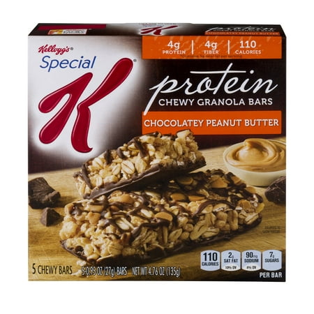 La protéine Special K de Kellogg Chewy Granola Bars chocolaté au beurre d'arachide - 5 CT