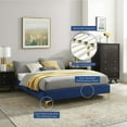 thumbnail image 3 of Platform Bed Frame, Full Size, Velvet, Blue Navy, Modern Contemporary Urban Design, Bedroom Master Guest Suite, 3 of 8