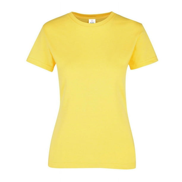 Playera Peso Completo para Dama, Color Canario, 100% Algodón