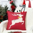 thumbnail image 5 of Christmas Decorations Indoor Home Decor Red Christmas Pillow Covers 18x18 Outdoor Decorative Throw Pillows for Living Room Farmhouse Xmas Deer Couch Pillows Set of 2 Sofa Bedroom, 5 of 9