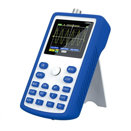 

Digital Oscilloscope Kit 2.4 Inch Mini Handheld Oscilloscope 110M Bandwidth 500M Sampling Rate with High Voltage Probe BNC-Clip Cable Probe Power Supply Storage Bag for Maintenance and DIY E