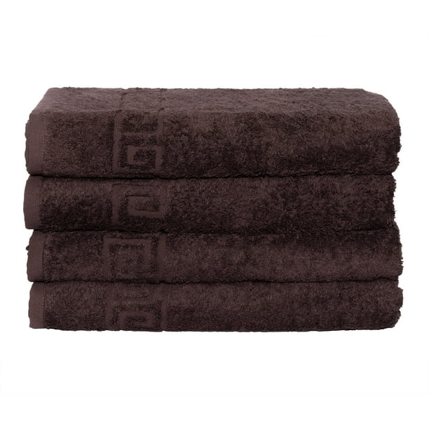 4 Piece 100 Cotton Hand/Bath Towel with Color Options Dark Brown Hand