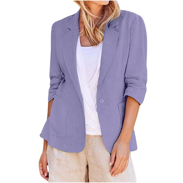Vestidos Casuales Para Mujer, Blusas De Mujer De Moda Blusa tipo cárdigan informal con cuello vuelto y mangas 3/4 para mujer