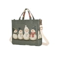 thumbnail image 7 of FORMRS Womens Corduroy Tote Bag Crossbody Shoulder Handbag with Pocket, Gray Snowmen, 7 of 7
