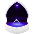 thumbnail image 3 of Caja de terciopelo con forma de corazón para anillos de boda, con luz LED, ideal para San Valentín, bodas y aniversarios, color rojo (blanco), 3 of 5