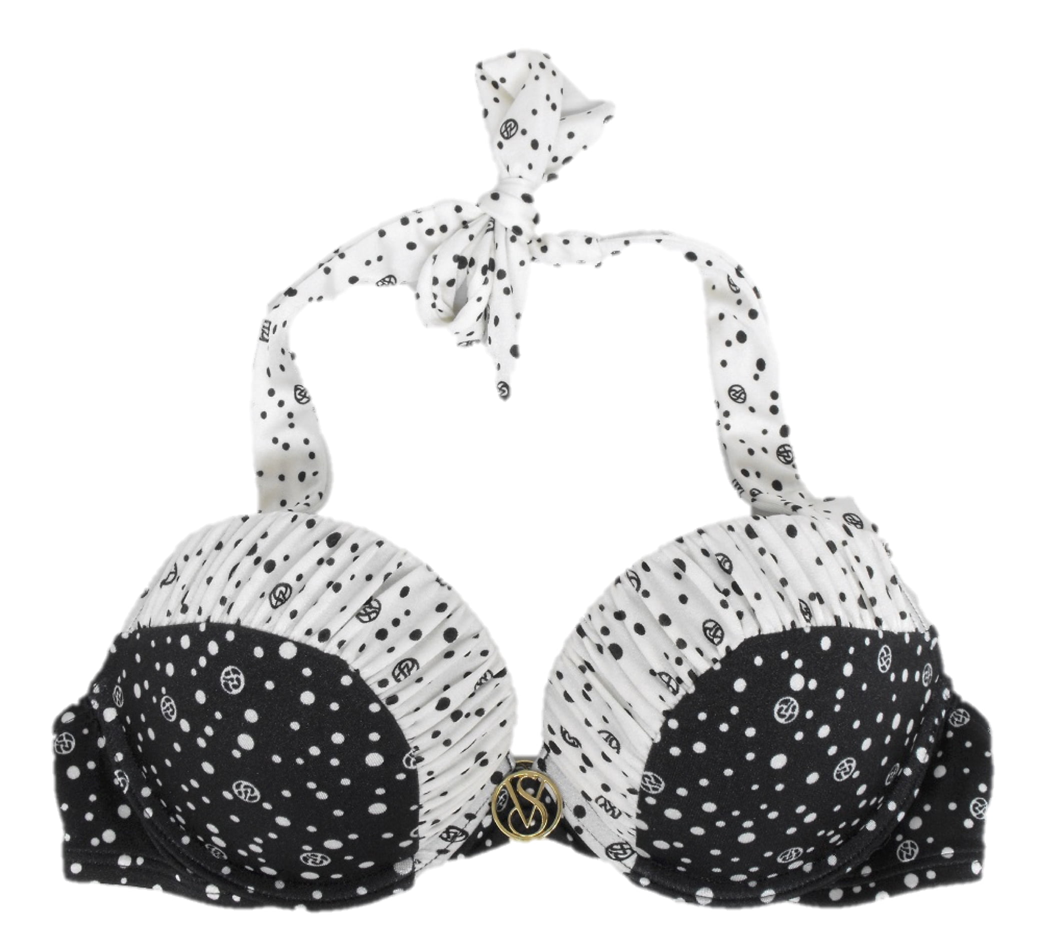 Victoria Secret Black Bombshell Add 2 Cups Push Up Swimsuit Bikini 32A S  EUC