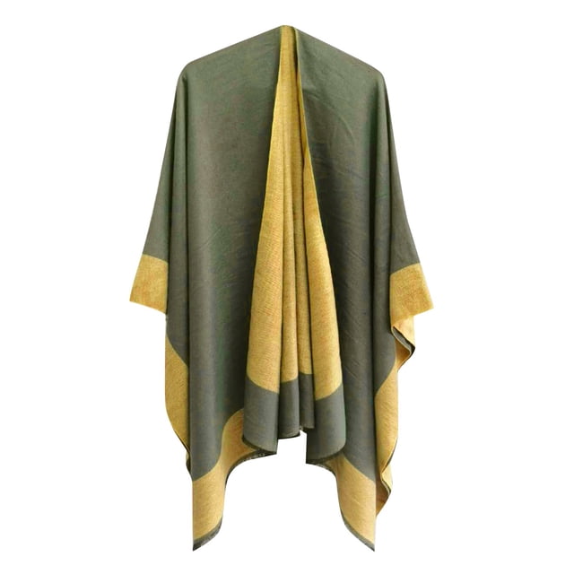 Women's Cloak Shawl Soft Warm Windproof Wrap Stylish Color Blocking Design for Autumn Spring Winter