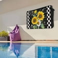 thumbnail image 6 of Outdoor TV Cover 80 to 85 Inches, Sunflower Retro Florals Bee Farmhouse Black Buffalo Plaid Waterproof TV Cover with Remote Control Pocket, Flat Screen TV Cover Protector for Outside TV, 6 of 6