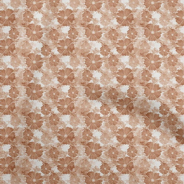 oneOone Rayon Brown Fabric Floral Fabric For Sewing Printed Craft Fabric By The Yard 56 Inch Wide