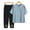 Blue, variant on Women Pajama Sets Two-Piece Comfortable Half Sleeve Sleepwear Blouses and Soft Capri Pants Sleep Sets Casual Embroidery Print Classic Night Clothes