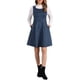 thumbnail image 1 of Vestido Pinafore INSPIRE CHIC sin mangas para mujer, vestido casual vintage de camiseta de ante sintético, talla XL, azul oscuro, 1 of 6