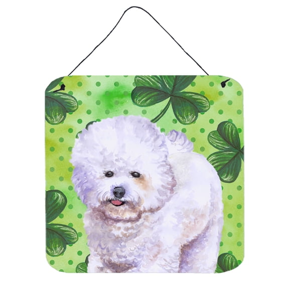 Bichon Frise St Patricks Wall or Door Hanging Prints Green