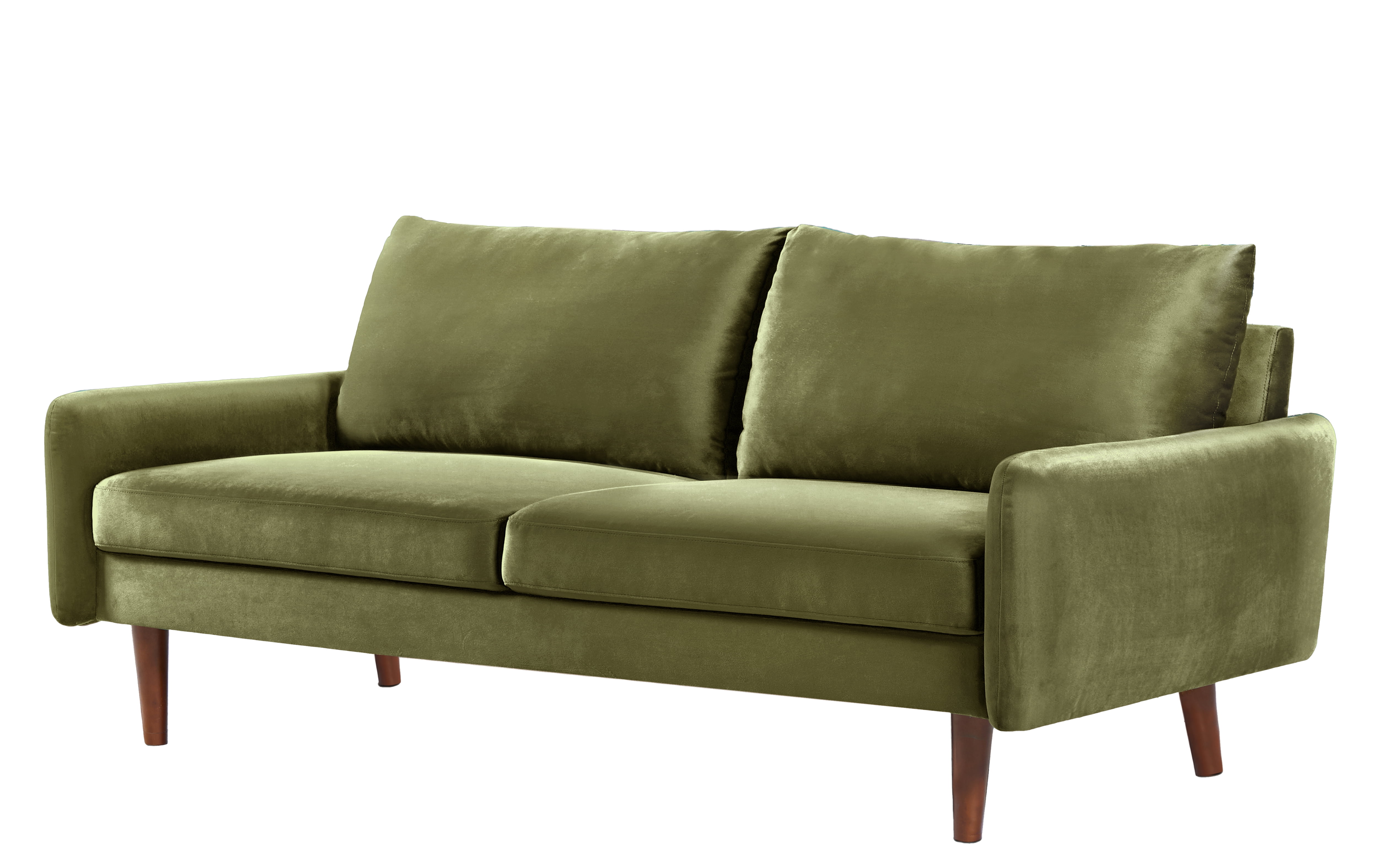 Uspridefurniture Maryellen 70''W Velvet Sofa, Olive Green