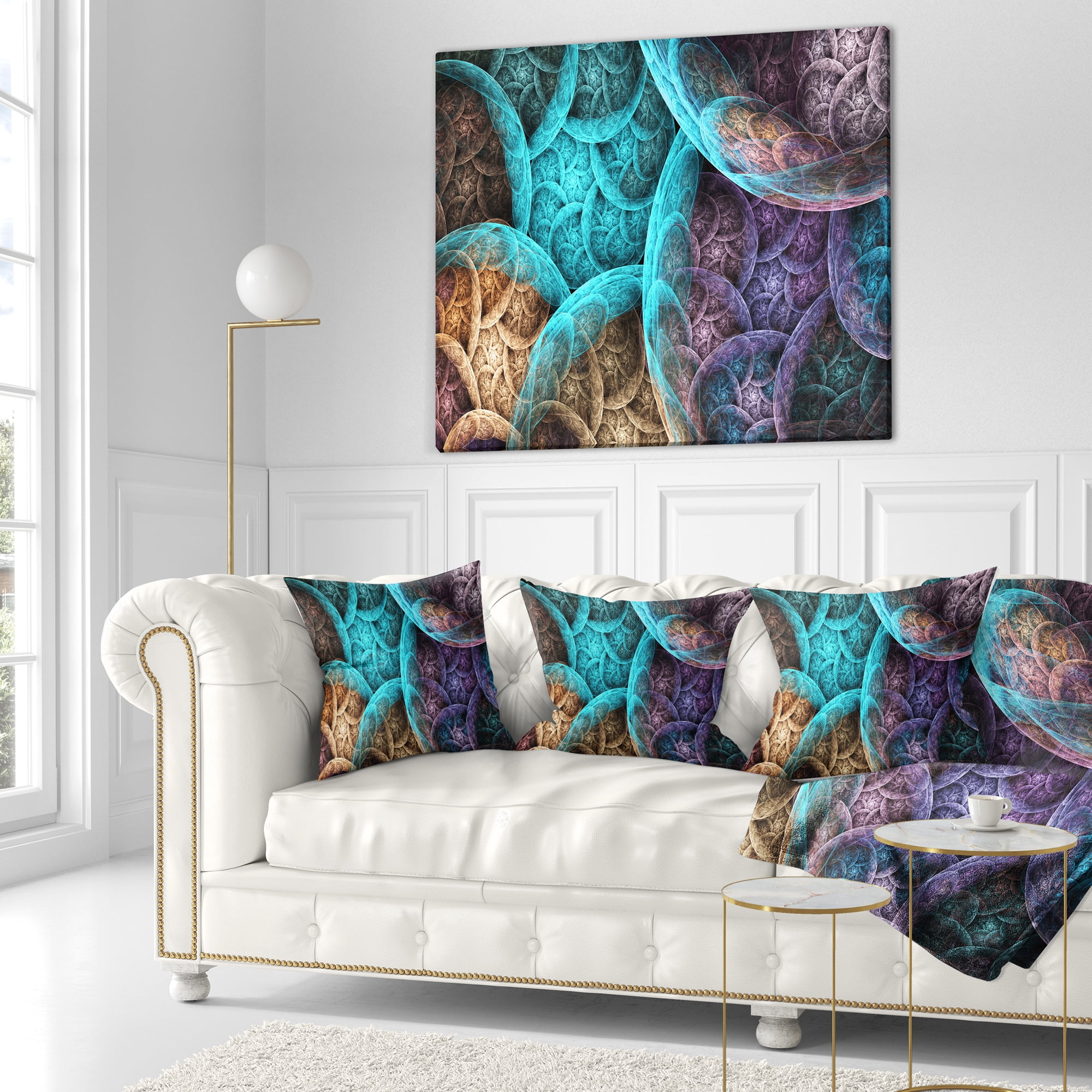 Designart Colorful Dramatic Clouds - Abstract Throw Pillow - 18x18