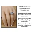 thumbnail image 7 of Central Diamond Center Lab CVD Diamond 8.0mm Cluster Center Wedding Set 10kt Rose Gold Size 8, 7 of 7