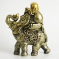 thumbnail image 3 of ZheElen Statue de Bouddha Rieur sur Éléphant Cadeaux Shui Feng pour Club Table Étude, 3 of 6