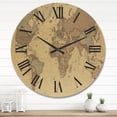 thumbnail image 2 of Designart 'Ancient World Map III' Vintage Wood Wall Clock, 2 of 5
