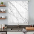 thumbnail image 5 of Marble Sheer Curtains 45 Inches Long, Modern Grey White Rock Monochrome Simple Light Filering Curtains, Breathable Simi Curtain Privacy Drapes for Kitchen Bathroom Lightweight Small Window Treatment, 5 of 9