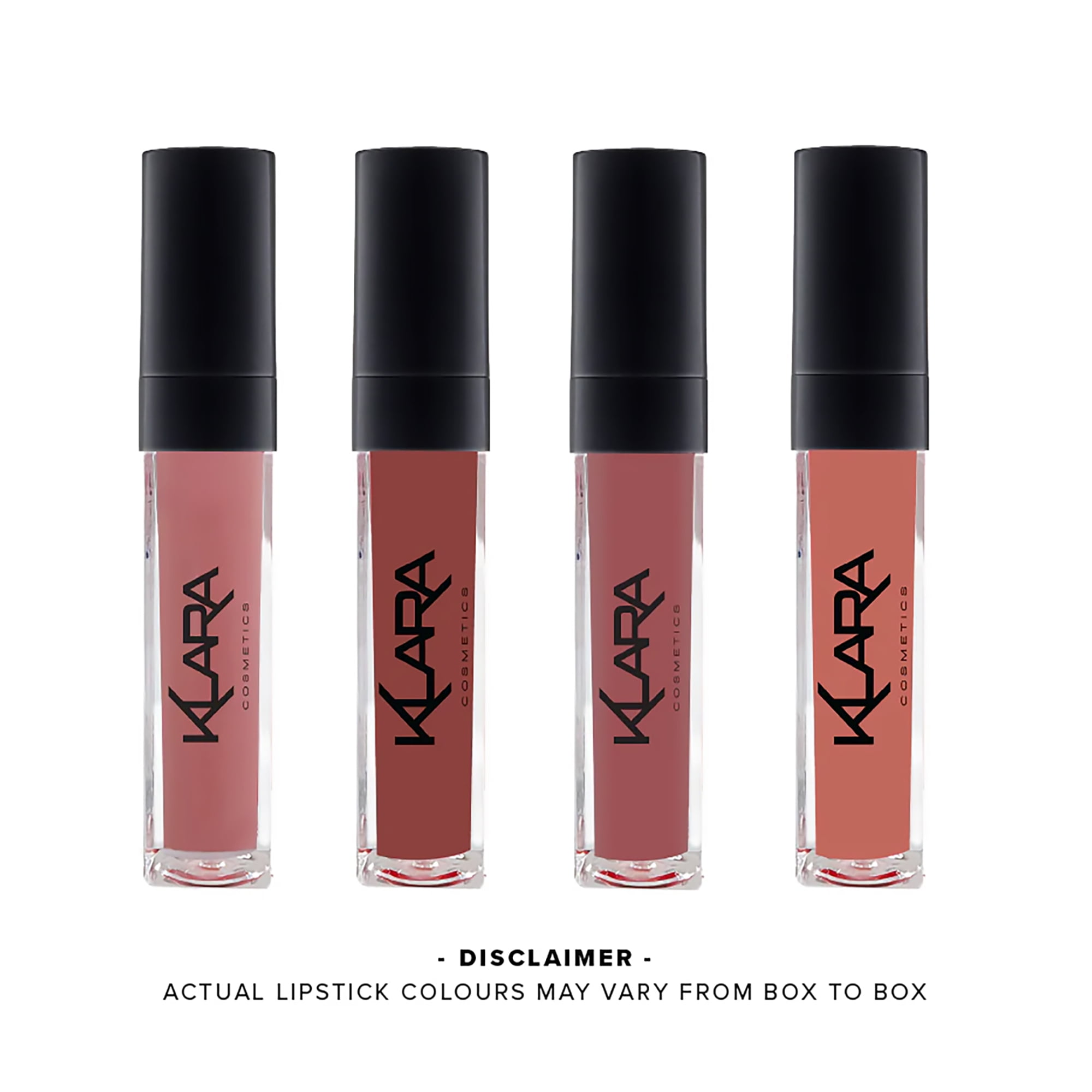 Klara Cosmetics The Nudes Lip Kit, Lipstick Set, Liquid Lipset, 4 Pc