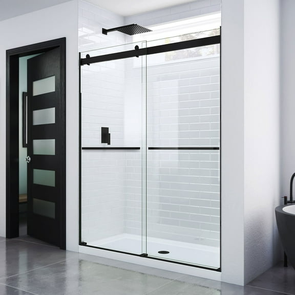 DreamLine Essence 56-60 in. W x 76 in. H Frameless Bypass Shower Door in Satin Black