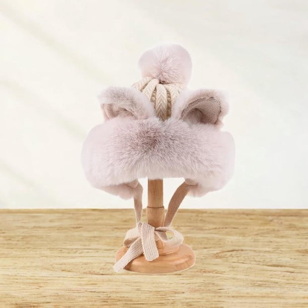 Gorro de felpa de invierno Yinane con orejeras Beige