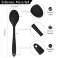 thumbnail image 2 of 4-Piece Heat-Resistant Silicone Stirring & Serving Spoons Set, 10.6 Inch Non-Stick Kitchen Utensils for Cooking, Mixing Soups/Salads/Milk, Durable High-Quality Silicone Construction, Black Color, 2 of 5