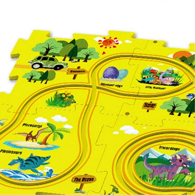 Puzzle Track Car Play Set Skills Development DIY Assembling Track Car Play Set for Home Indoor
