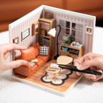thumbnail image 5 of Rolife Plastic House Building Set Toy DIY Miniature Dollhouse Playset with LED for Mini Figures Construction Toys Diorama Kit Gifts for Teens Adults, 5 of 8