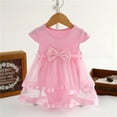 thumbnail image 2 of Uccdo Newborn Baby Girl Romper Tutu Dress Infant Short Sleeve Ruffle Tulle Dresses Princess Sundress Outfits 0-24 Months, 2 of 8