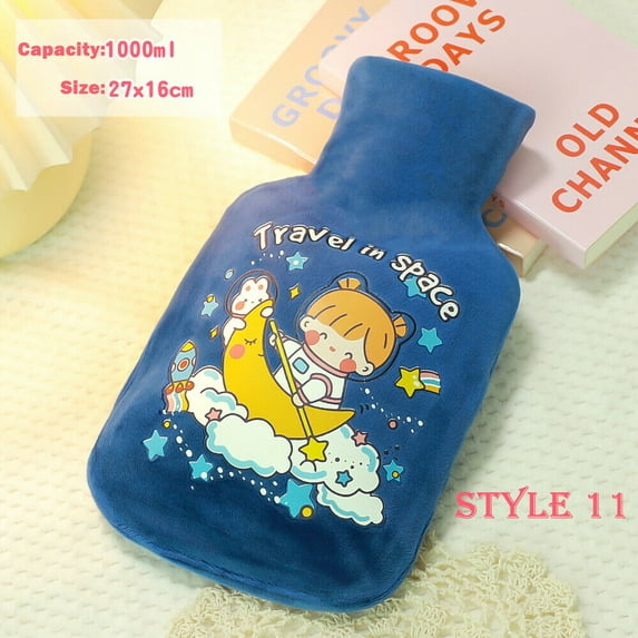 1000ML Capacity Cartoon Washable Warm Hot Water Bag for Winter or Pain Relief