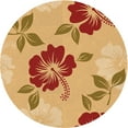 thumbnail image 1 of Ahgly Company Machine Washable Indoor Round Transitional Yellow Orange Area Rugs, 5' Round, 1 of 7