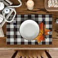 thumbnail image 6 of Smile Maple Leaves Hello Pumpkin Buffalo Plaid Fall Placemats 4 Set 12 x 18 Inch, 6 of 6