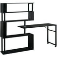 thumbnail image 5 of Home Office L-shaped Computer Desk With 5 Bookshelf, & Metal, Black Color, Rotating, Lockable , Space Saving Setup Modern Bookcase, And Black, Wheels, Aspect, 5 of 6