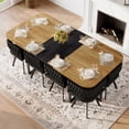 thumbnail image 3 of 9 Piece Dining Table Set for 8, 78.7" Rectangle Dining Table with 8 Black Velvet Upholstered Dining Chairs, Space Saving Kitchen Table and Chairs for Kitchen, Living Room, 3 of 9