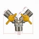 thumbnail image 3 of Brass Pipe Fitting with Gas Diverter, Double Outlet - 2 Ways., 3 of 4