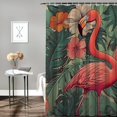 thumbnail image 2 of Orinice Bath Curtain for Bathroom Pattern Holidays Style Vintage Paradise Flamingo Birds Stripes Hot Tee Pineapples Textures Element Shower Curtain Waterproof Polyester Fabric  60x72, 2 of 7