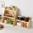 thumbnail image 5 of Coffee Cute Cup Storage, Wooden Tea Cups Rack, Kitchen Counter Shelf for Tea Coffee Bar Accessories, Matcha Stand, Cup Display, Condiment Storage Rack, 5 of 5