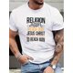 thumbnail image 1 of Religion Print Tees For Men, Casual Crew Neck Short Sleeve T-Shirt, Comfortable Breathable T-shirt, 1 of 8