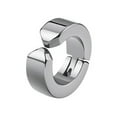 thumbnail image 2 of HEVIRGO 1Pc Men Titanium Steel Round Non-Pierced Ear Cuff Clip Earring Pendant for Party Club,Silver Earring, 2 of 10