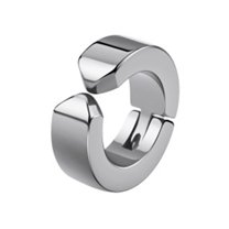 Ayyufe Pack Of 1 Men Titanium Steel Round Non-Pierced Ear Cuff Clip Earring Pendant for Party Club