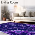 thumbnail image 2 of ODIKA 5'x7' Machine Washable Non-Slip Area Rug, Starry Night Sky Yarn Kit Tapestry Project High Traffic Rug with Pad, Purple, 608864, 2 of 8