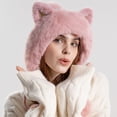 thumbnail image 3 of Gorro de invierno para mujer, gorro de punto cálido, gorro de aviador con pompón de piel, gorro de cazador Ushanka con orejeras, 3 of 6