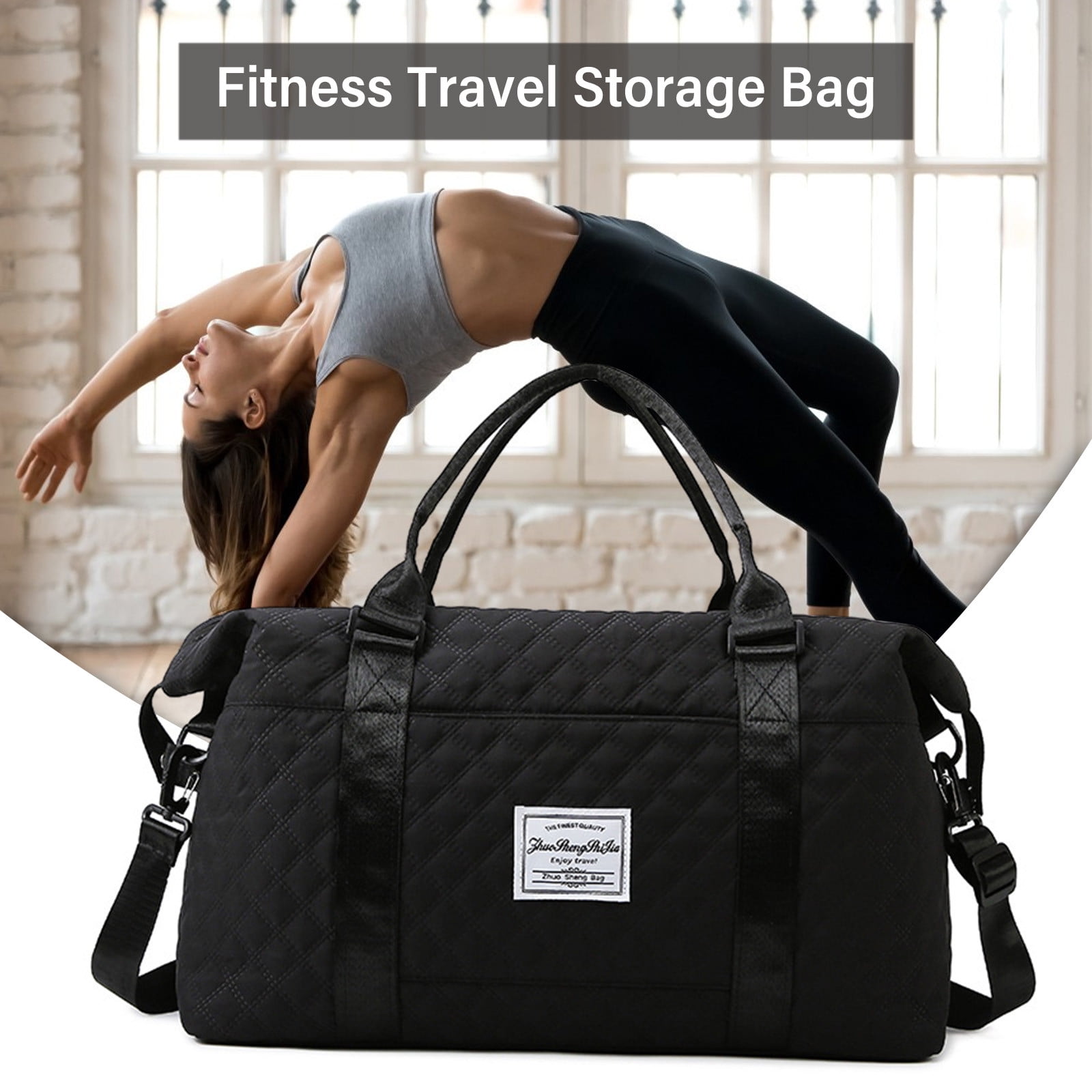 SLYNSHome Travel Duffle Bag For Women, Sport Gym Tote Bag With Toiletry Bag, Large Carry On Overnight Bag For Women Girls Travel, Gym Bag For Labor And Delivery Bag