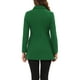 thumbnail image 3 of Abrigo largo de invierno de doble botonadura con cuello Peter Pan para mujer Inspire Chic en verde hierba L, 3 of 6